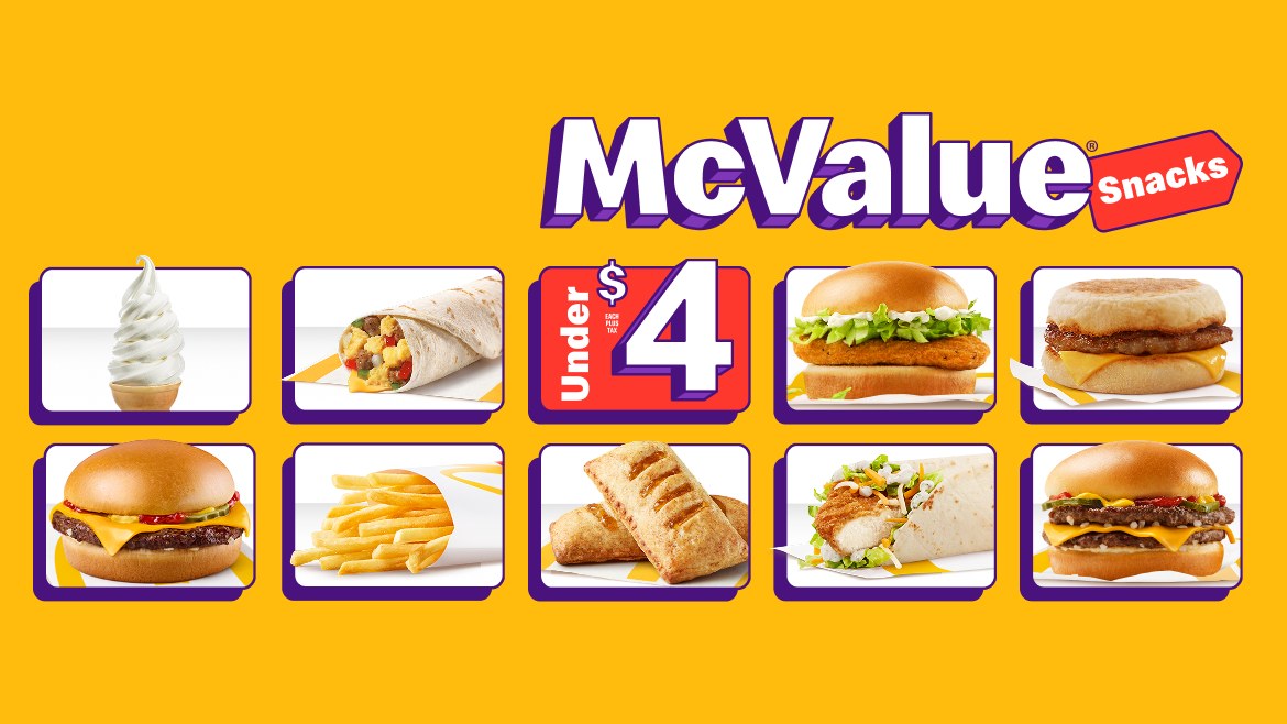 McValue Snacks, each under $4