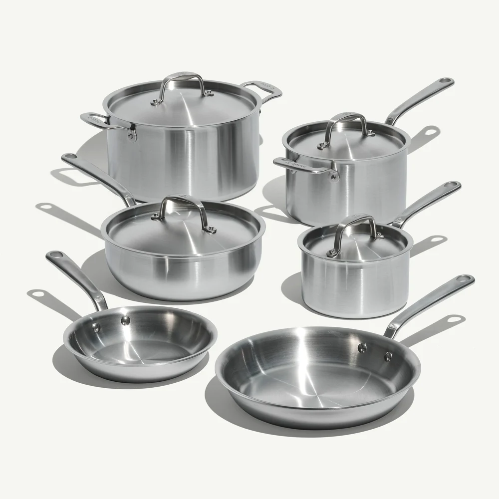 MADE IN Cookware 10 Piece 5-ply Stainless Steel Cookware Set