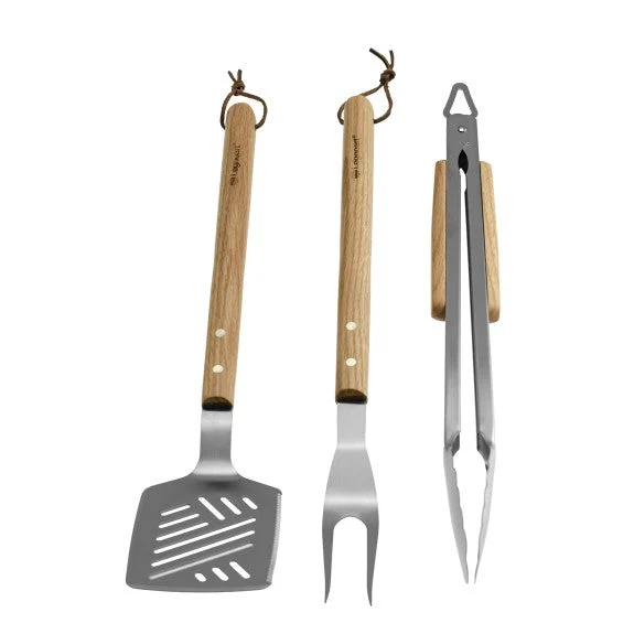 Legnoart Sturdy BBQ Wooden Handle Grill Tool Set