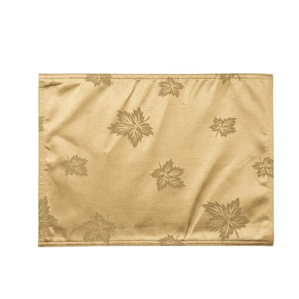 Rectangular Maple Leaf Placemat - Champagne Gold