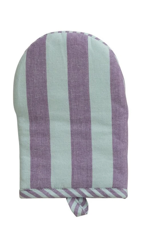 Creative Co-Op Woven Cotton Striped Oven Mitt - 3 Color Options — Purple