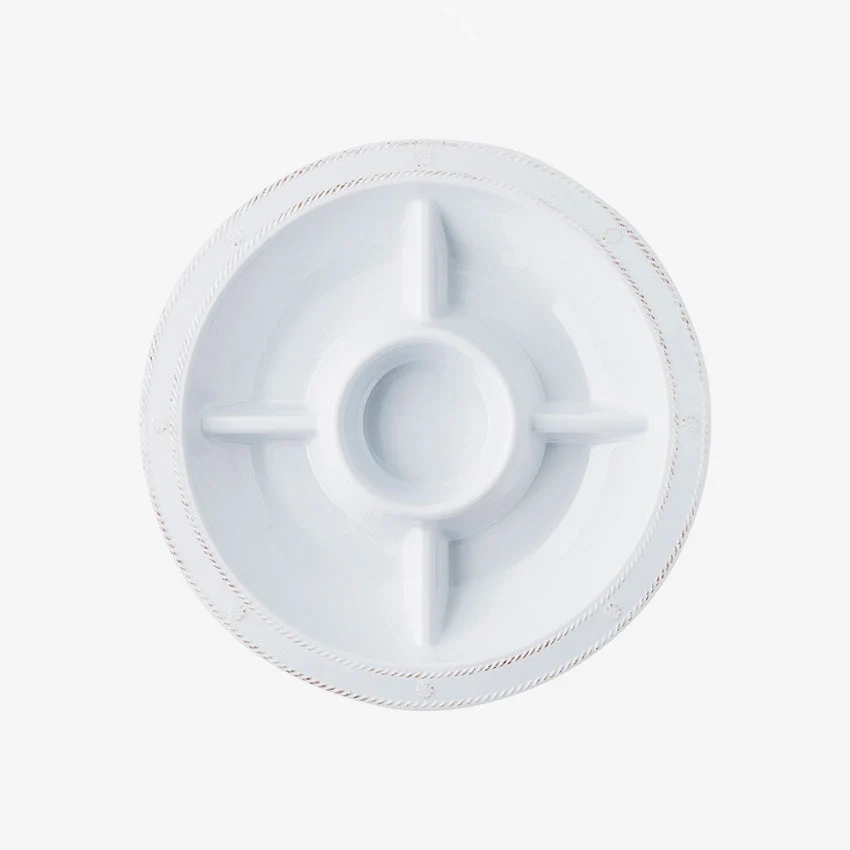Juliska | Berry & Thread Melamine 15" Crudite Platter - Whitewash