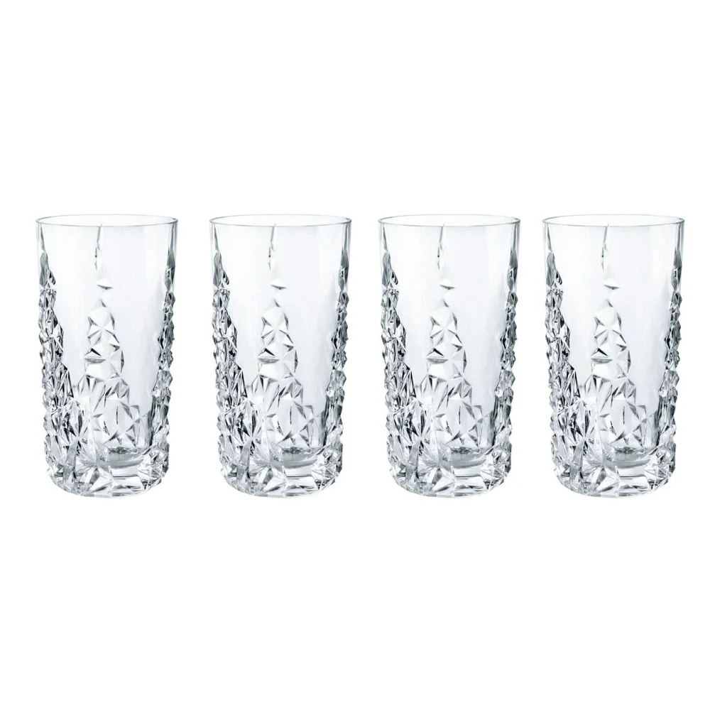 Nachtmann Crystal Sculpture Longdrink Glass - Set of 4