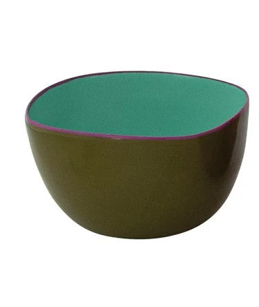 Creative Co-Op Enameled Stainless Steel Bowl With Colored Edge - 4 Color Options — Green