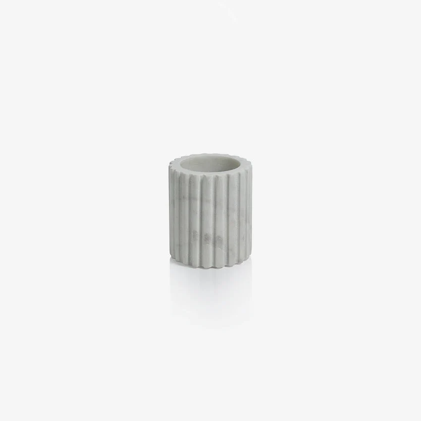 Zodax | Camogli Fluted White Marble Tumbler