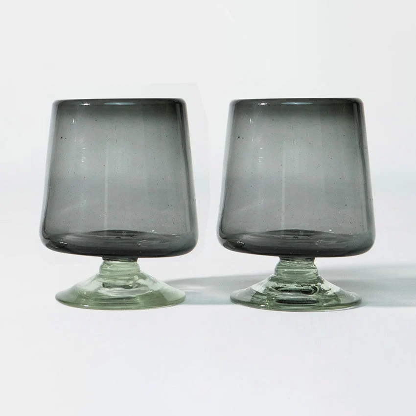 Verve Culture | Handblown Short Stemmed Wine Glass - Set of 2 — Smoke