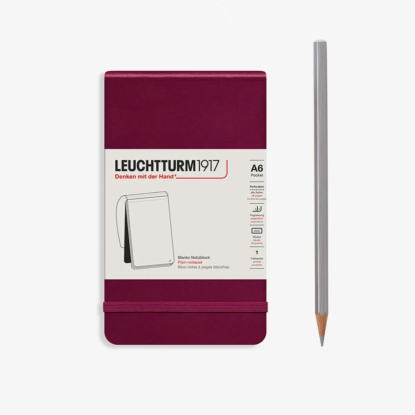 Leuchtturm 1917 | Pocket Notepad - Hardcover — Port Red / Plain