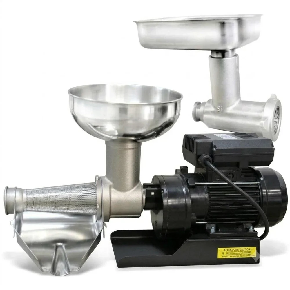 Fabio Leonardi MR10 1 1/4 HP SP5 Tomato Machine + #22 Meat Grinder Attachment Combo