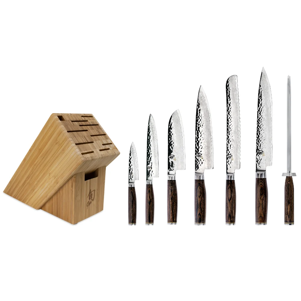 Shun Cutlery Premier 8-Piece Starter Block Set TDMS0808 - Made in Japan