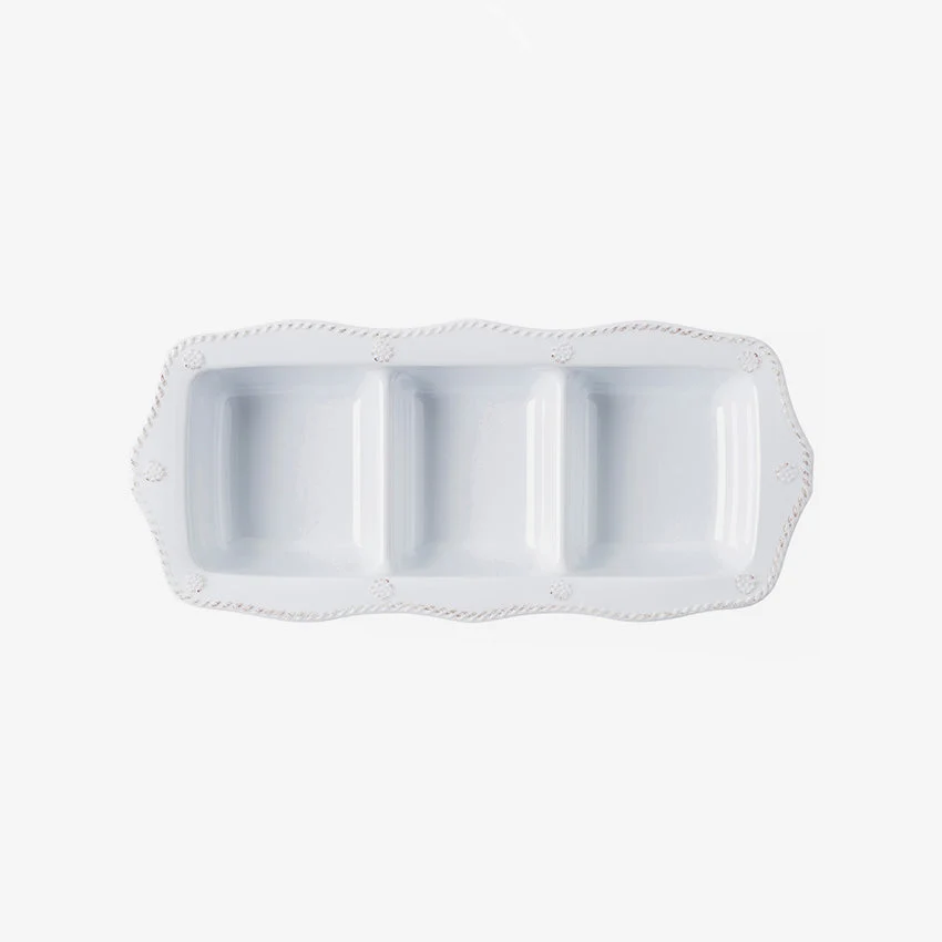 Juliska | Berry & Thread Melamine Triple Section Server - Whitewash