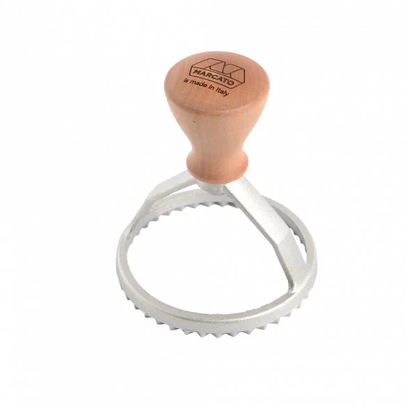Marcato Round Ravioli Stamp 80mm - Made in Italy from Aluminum and Wood - CLEARANCE