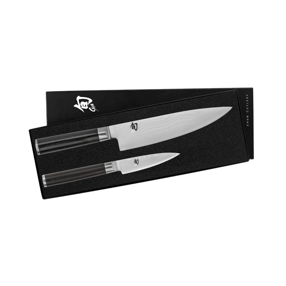 Shun Cutlery Classic 2-Piece Starter Set Model 8" Chef’s Knife and 3.5" Paring Knife DMS0220 - Made in Japan