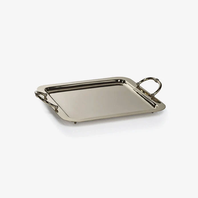 Zodax | Manetta Steel and Brass Tray - Polished Gold — 15"