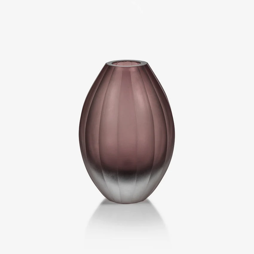 Zodax | Milano Cut & Frosted Vase — Purple