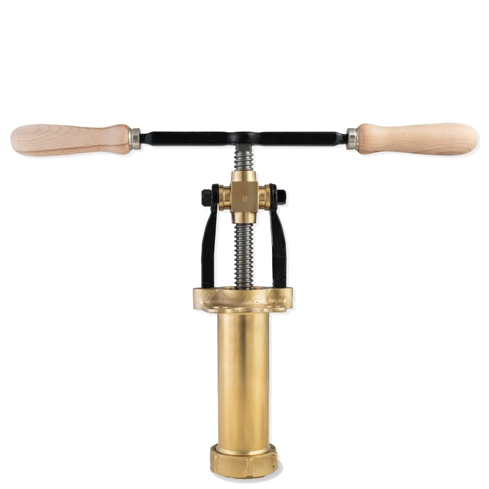 Bottene Bigolaro Premium Hand Pasta Extruder with Rigatoni and Spaghetti 2.5 mm Brass Dies Made in Italy