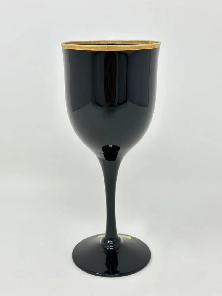 NORITAKE BLACK AMETHYST REMEMBRANCE EBONY GOLD WINE GLASS