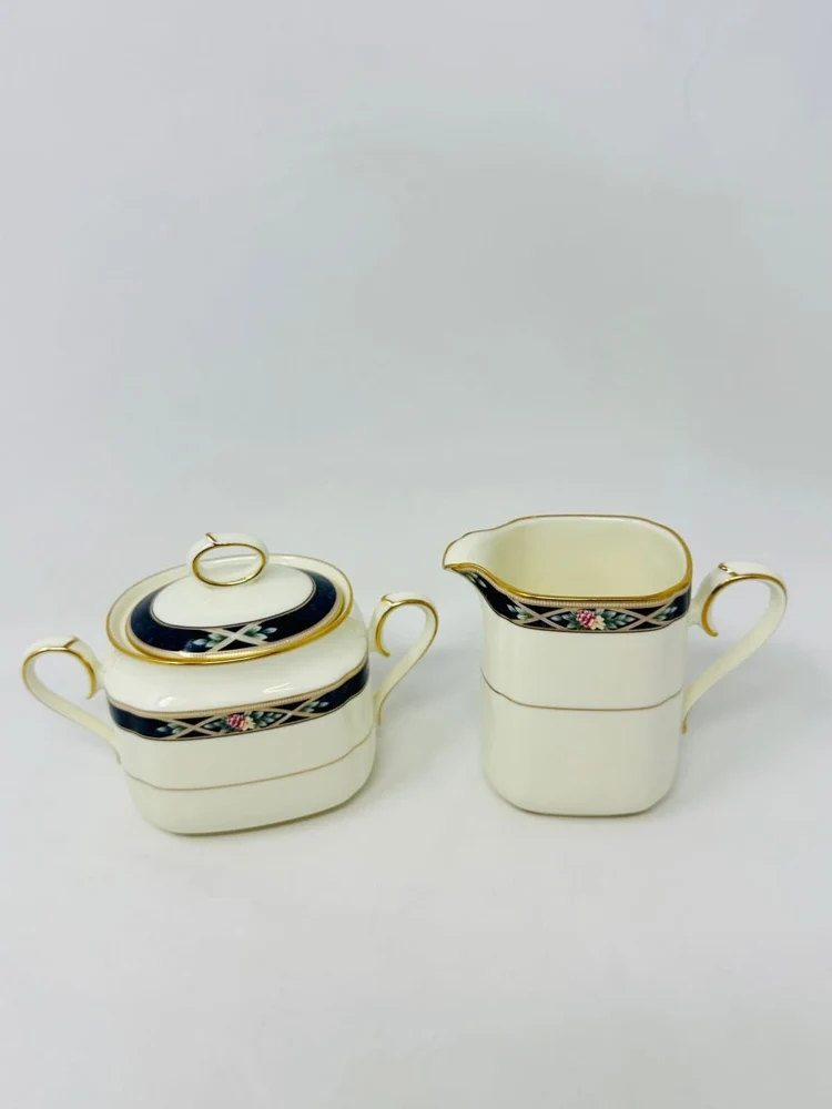 Noritake Azure Garden Creamer & Sugar Set