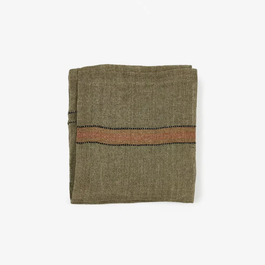 Libeco | Marie Stripe Napkin — Green / 16.5" X 16.5"