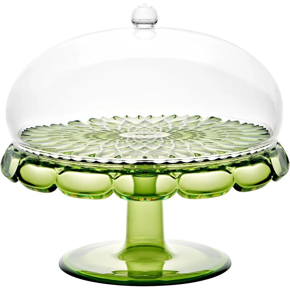 Guzzini Vanity Cake Stand with Dome Water Lily Green – Made in Italy