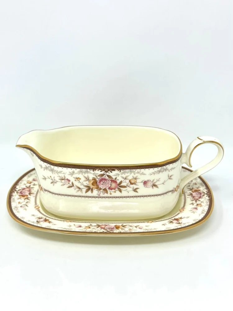 NORITAKE BRENTLY GRAVY BOAT W/ STAND SET