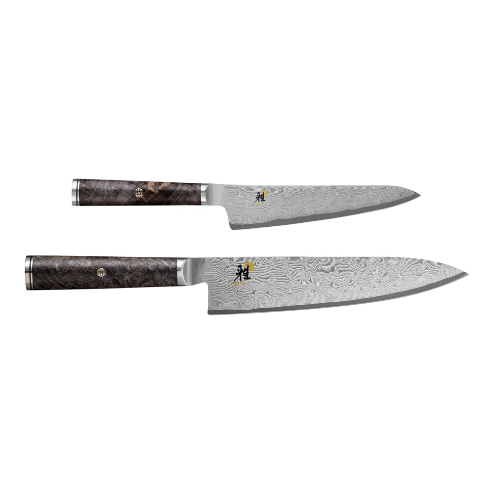 Miyabi 5000MCD67 8" Chef's Knife and 6" Prep Knife Black Maple 34411-000 2 Piece Set - Made in Japan