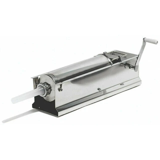 Made in Italy Professional 8kg Stainless Steel Sausage Stuffer – Two-speed operation and stuffing tubes included