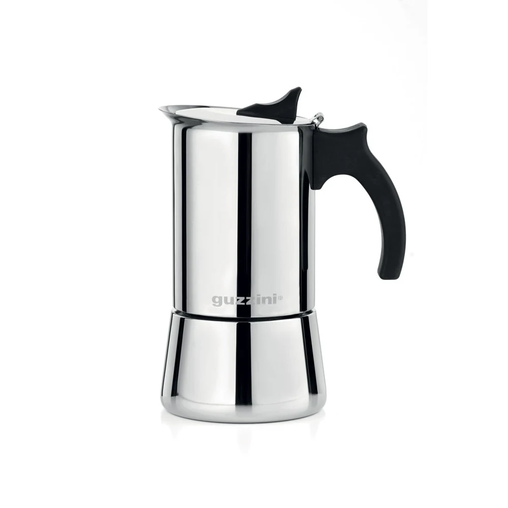 Guzzini Giulietta Stainless Steel 10 Cup Espresso Maker - Made in Italy