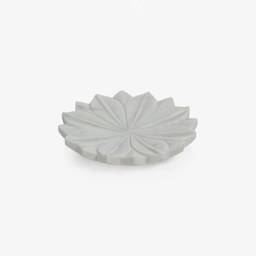 Zodax | Lotus Marble Dish — White