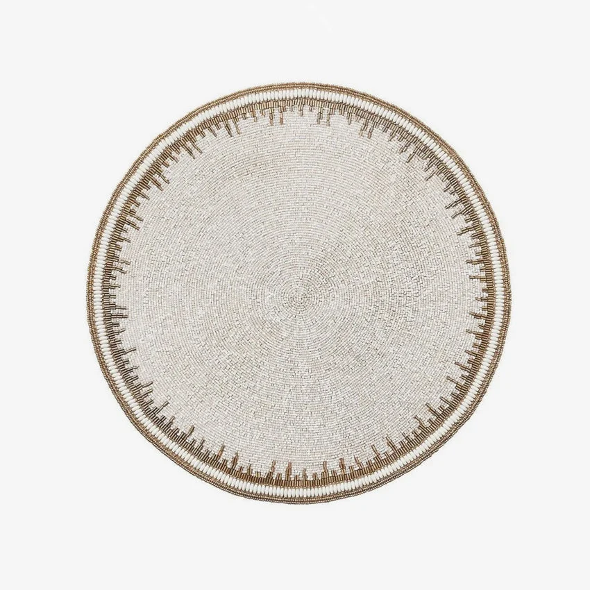 Kim Seybert | Enamor Placemat — White/Gold / 15"