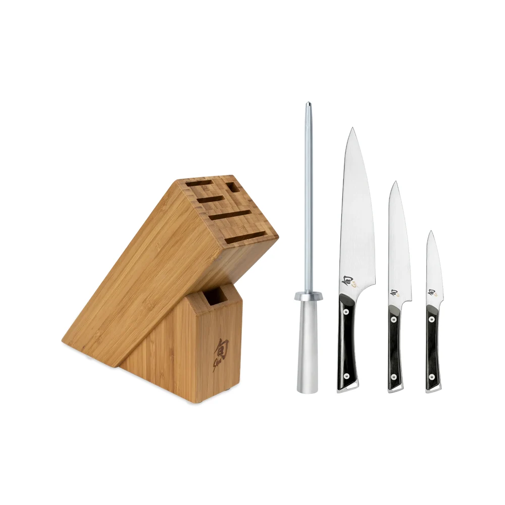 Shun Cutlery Kazahana 5-Piece Starter Block Set with Slimline Block GPTS0500 - Made in Japan