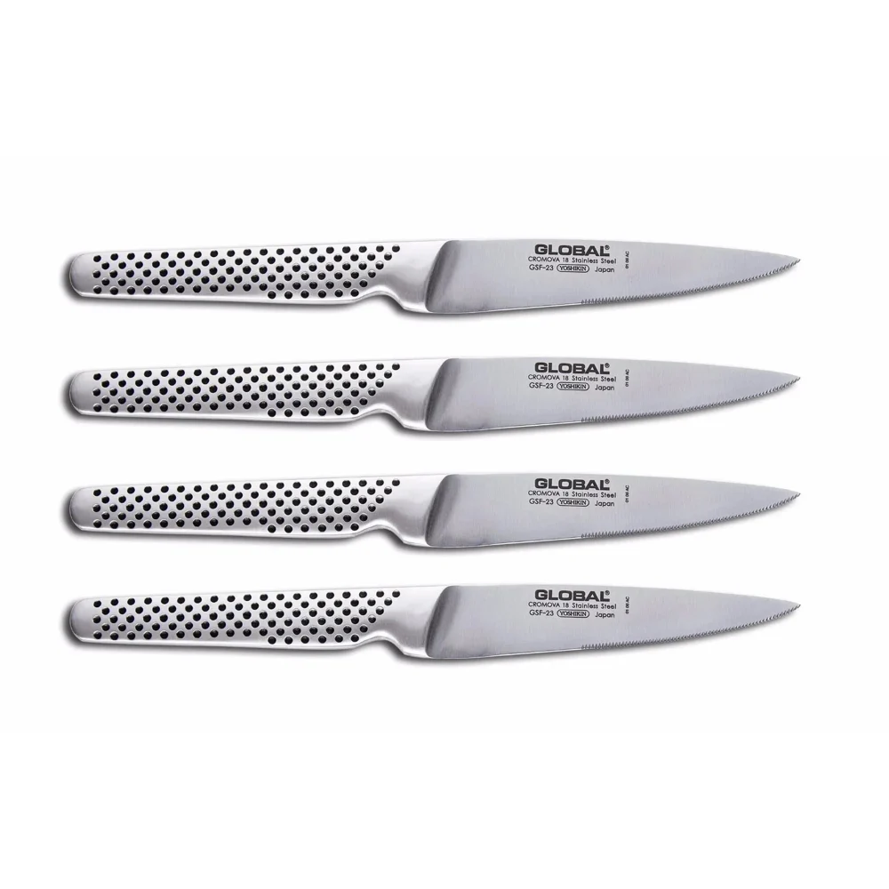 Global Cromova 18 Stainless Steel 4 Piece Classic Steak Knife Set GSF-4023