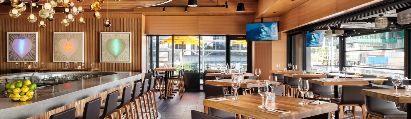 Happy hour daily: $9 smash burger, $9 truffle fries, $5 Sunset Soda