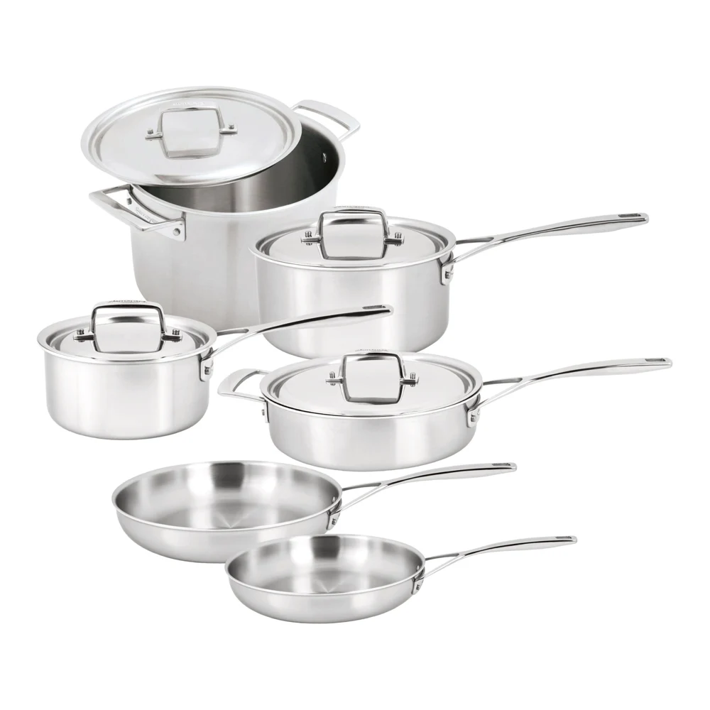 DEMEYERE Essential 5 10 Piece 18/10 Stainless Steel Cookware Set