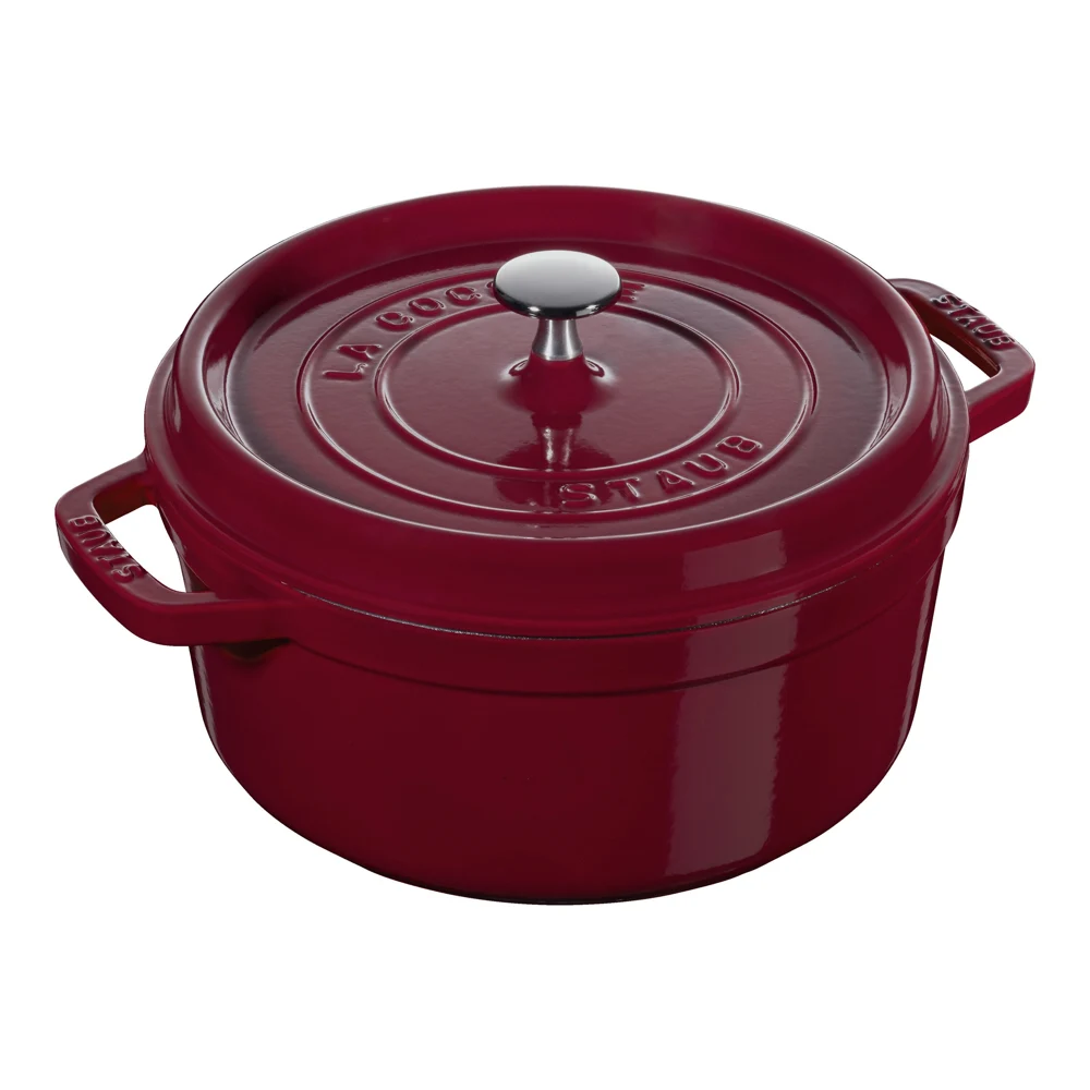 STAUB La Cocotte 3.7 L Cast Iron Round Cocotte, Bordeaux