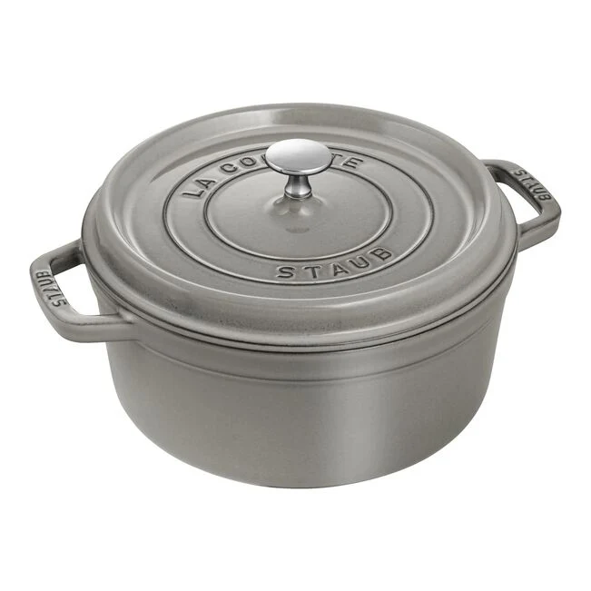 STAUB Cast Iron Round Cocotte  3.7 L - Graphite-grey