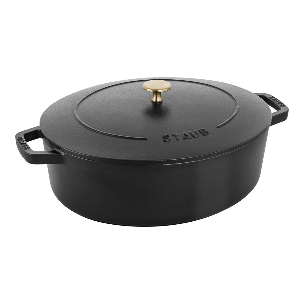 STAUB La Cocotte 5.5 L Cast Iron Oval Dutch Oven, Black